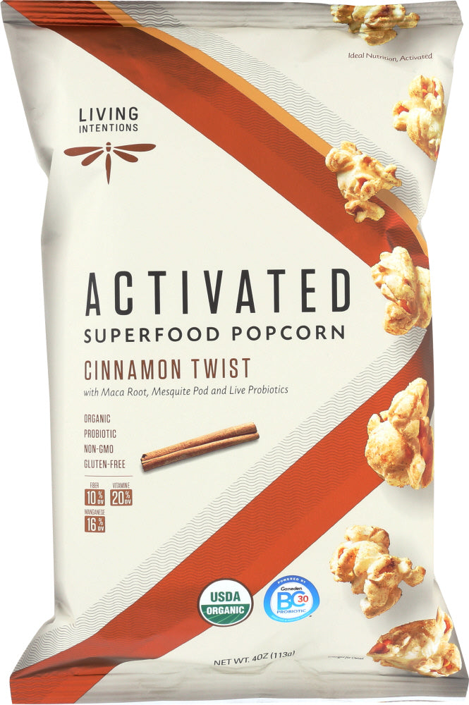 LIVING INTENTIONS: Cinnamon Twist Superfood Popcorn, 4 oz