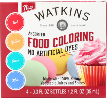 WATKINS: Food Coloring Assorted 4pk, 1.2 fo