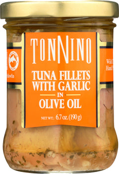 TONNINO: Tuna Fillets with Garlic in Olive Oil, 6.7 oz