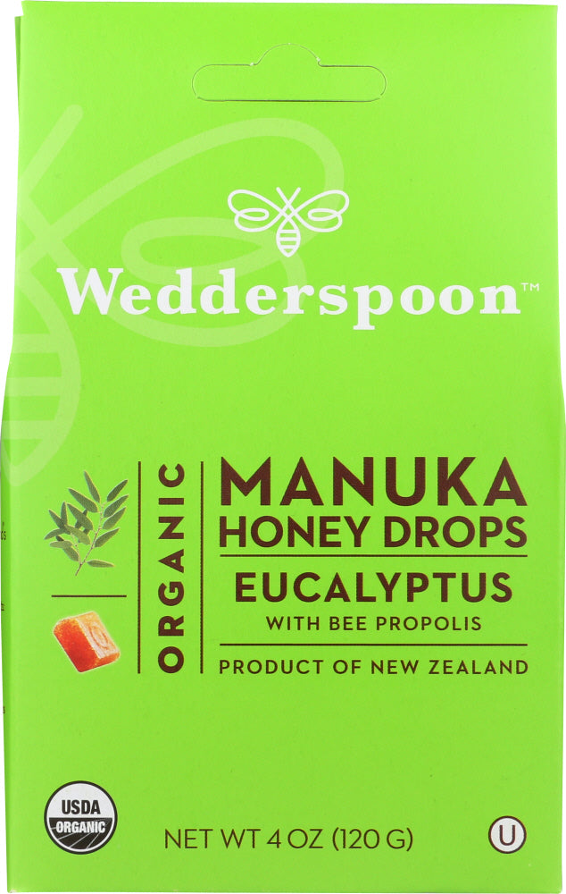 WEDDERSPOON: Organic Manuka Honey Drops Eucalyptus, 4 oz