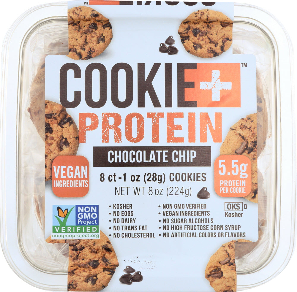 COOKIE PLUS PROTEIN: Chocolate Chip Protein Cookie 8 Count, 8 oz