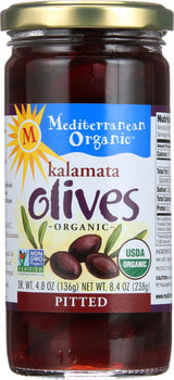 MEDITERRANEAN ORGANICS: Organic Pitted Kalamata Olives, 8.1 Oz