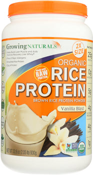 GROWING NATURALS: Organic Rice Protein Vanilla Blast, 32.8 oz