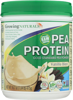 GROWING NATURALS: Yellow Pea Protein Vanilla Blast, 16.7 oz