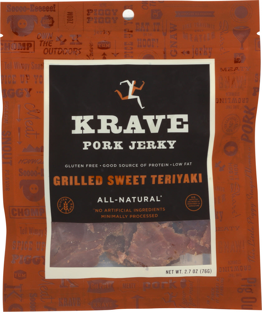 KRAVE: Pork Jerky Grilled Sweet Teriyaki, 2.7 Oz