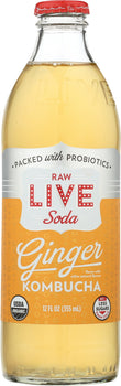 LIVE SODA: Ginger Kombucha, 12 oz