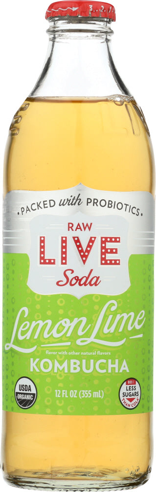 LIVE SODA: Lemon Lime Kombucha, 12 oz