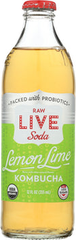 LIVE SODA: Lemon Lime Kombucha, 12 oz