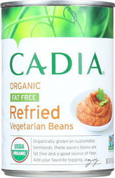 CADIA: Organic Fat Free Refried Vegetarian Beans, 16 oz