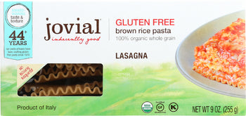 JOVIAL: Organic Gluten Free Brown Rice Pasta Lasagna, 9 oz