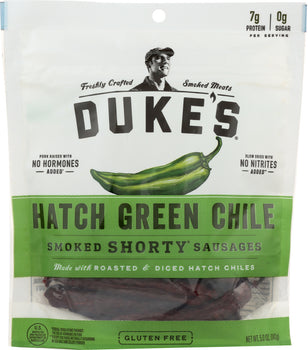 DUKES: Hatch Green Chile Shorty Smoked Sausage, 5 oz