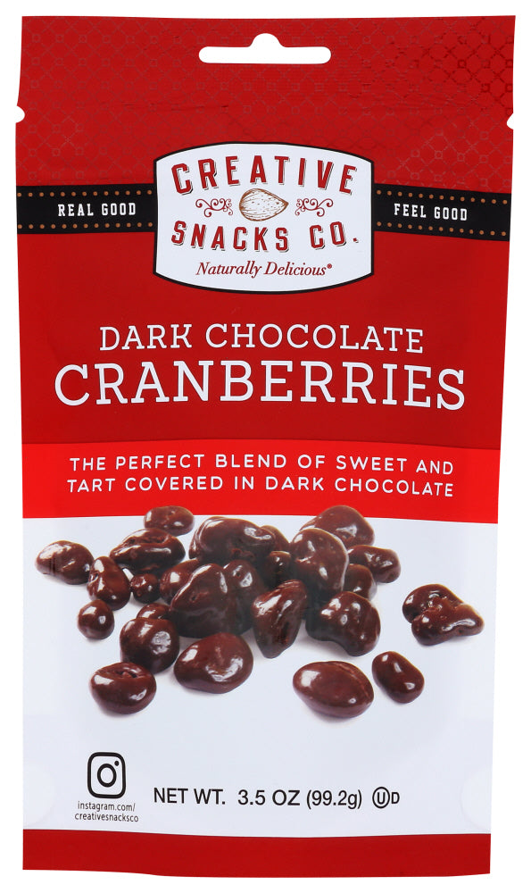 CREATIVE SNACK: Dark Chocolate Cranberries, 3.5 oz