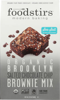 FOODSTIRS: Organic Brooklyn Salted Chocolate Chip Brownie Mix, 17.9 oz