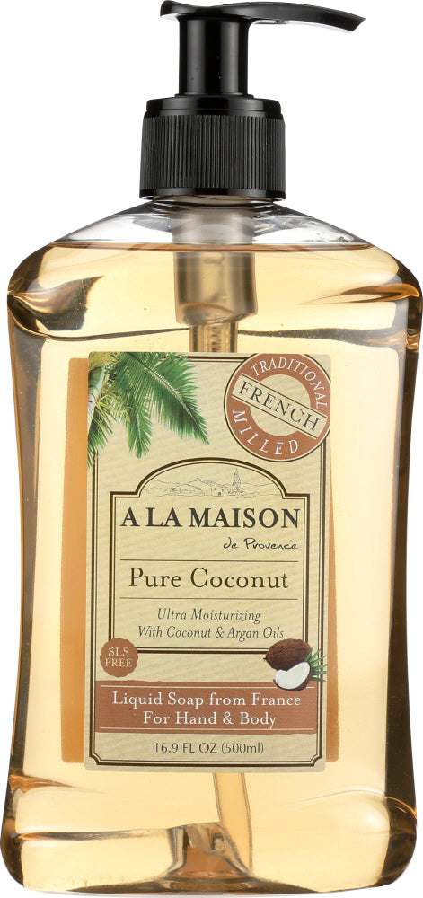 A LA MAISON DE PROVENCE: Hand & Body Liquid Soap Pure Coconut, 16.9 oz