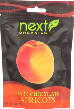 NEXT ORGANICS: Chocolate Covered Fruit Apricot Dark, 4 oz