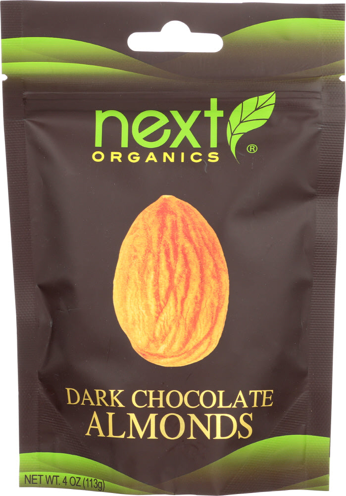 NEXT ORGANICS: Chocolate Covered Almond Dark Organic, 4 oz