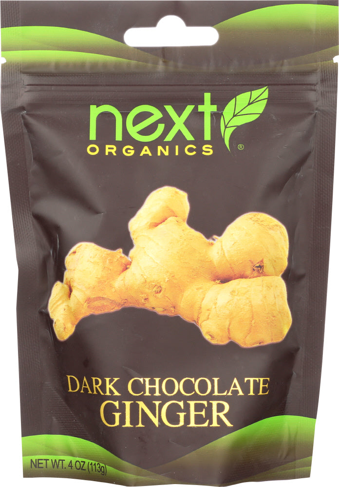 NEXT ORGANICS: Chocolate Covered Ginger Dark Organic, 4 oz