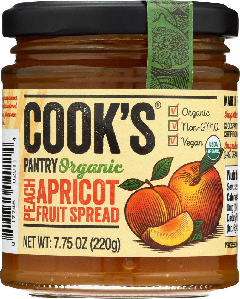 COOKS PANTRY: Organic Peach Apricot Fruit Spread, 7.75 oz