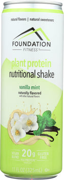 FOUNDATION FITNESS: Vanilla Mint Plant Protein Shake 20g, 11 fl oz