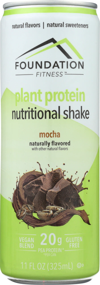 FOUNDATION FITNESS: Mocha Plant Protein Shake 20g, 11 fl oz