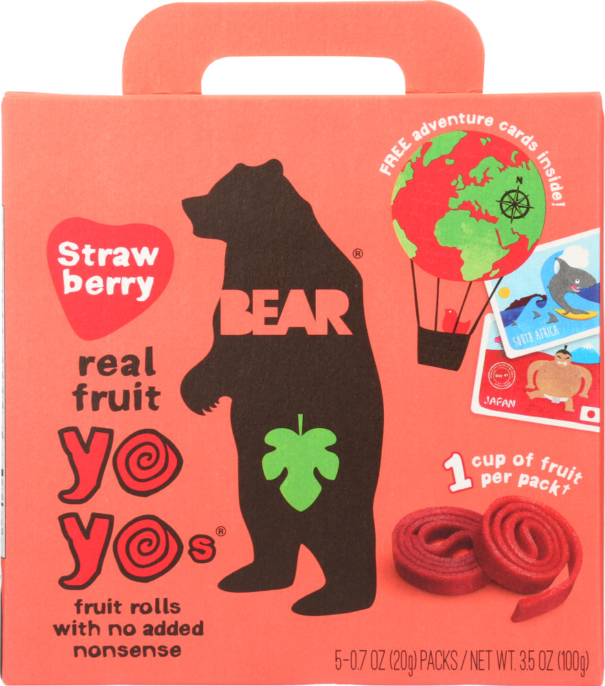 BEAR YOYO: Strawberry Fruit Rolls, 3.5 oz