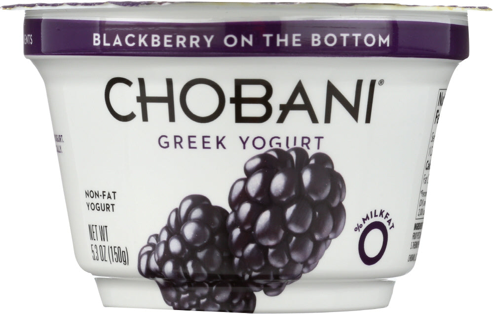 CHOBANI: Fruit on the Bottom 0% Fat Blackberry Yogurt, 5.3 oz