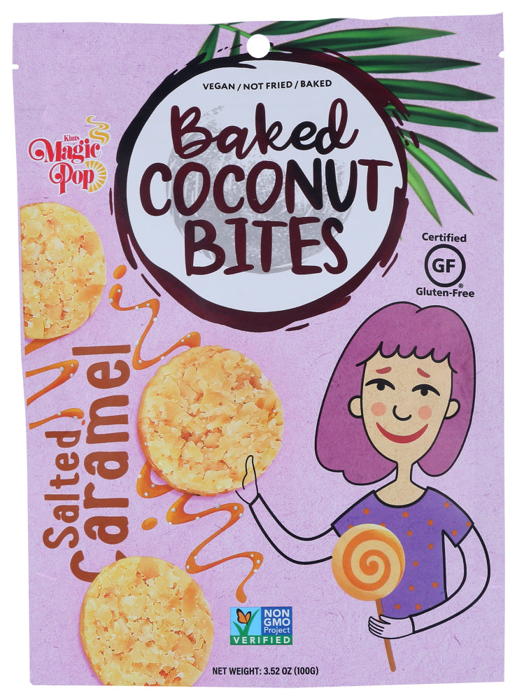 KIM'S MAGIC POP: Baked Coconut Bites Salted Caramel, 3.52 oz