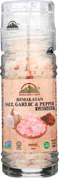 HIMALAYAN CHEF: Grinder Salt Himalayan Garlic Pepper, 3.53 oz