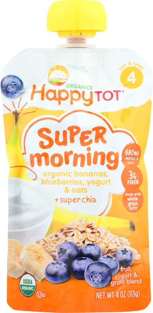 HAPPY BABY: Super Morning Meals Bananas, Blueberries, Yogurt & Oats, 4 oz