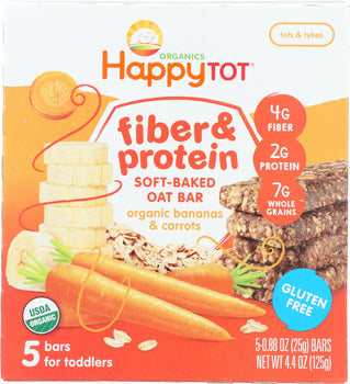 HAPPY TOT: Bar Oat Banana Carrots Organic, 4.4 oz