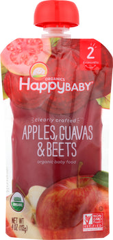 HAPPY BABY: S2 Apple Guava Beet Organic, 4 oz