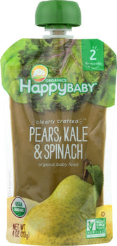 HAPPY BABY: Stage 2 Pear Kale Spinach Organic, 4 oz