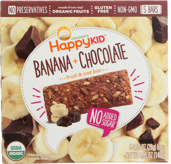 HAPPY KID: Bar Fruit Banana Chocolate, 4.95 oz