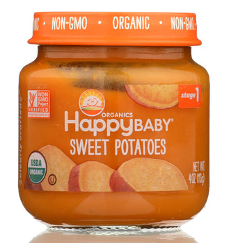 HAPPY BABY: Stage 1 Sweet Potatoes Baby Food in Jar, 4 oz