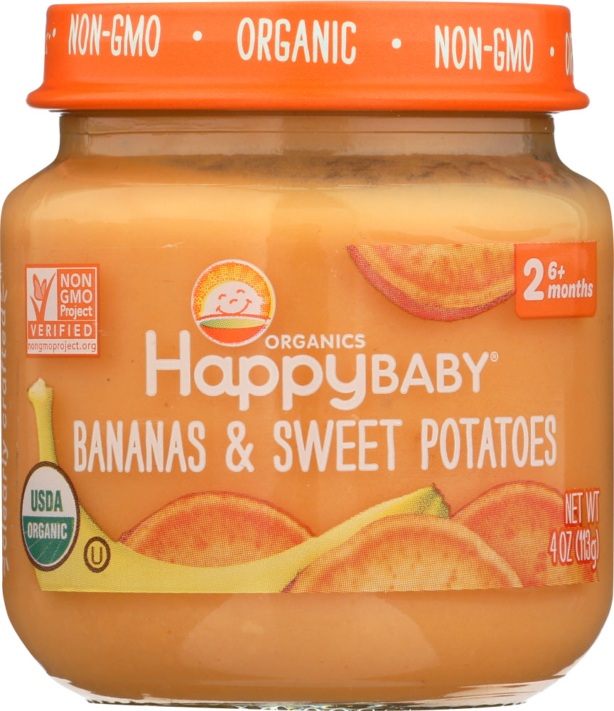 HAPPY BABY: Stage 2 Bananas and Sweet Potatoes, 4 oz