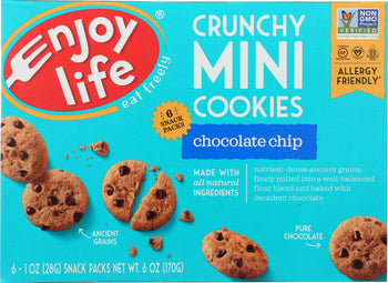 ENJOY LIFE: Crunchy Chocolate Chip Mini Cookies, 6 oz