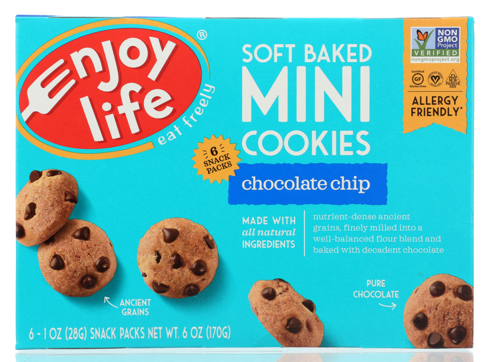 ENJOY LIFE: Chocolate Chip Soft Baked Mini Cookies, 6 oz