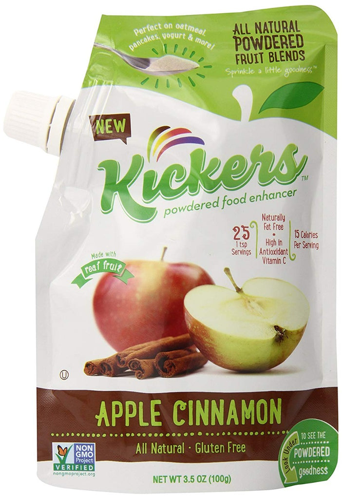 KICKERS POWDERED FRUIT BLENDS: Apple Cinnamon Pouch Food Enhancer, 3.5 oz