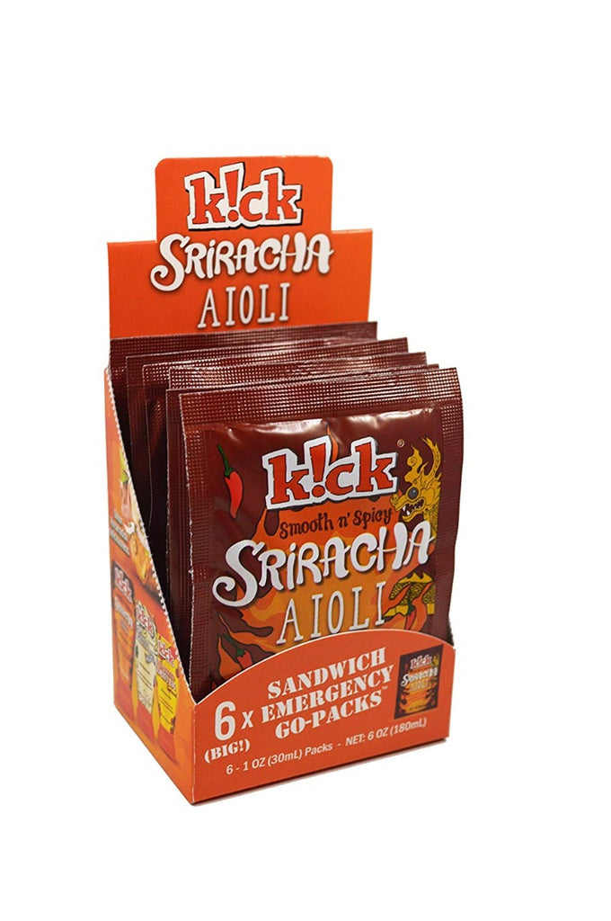 KICK CONDIMENTS: Sriracha Aioli Sandwich Spread and Dipping Sauce 6 Pack, 6 oz