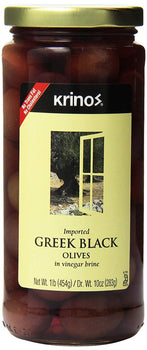 KRINOS: Greek Black Olives, 16 oz