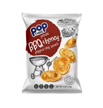 POPTIME POPPED CHIPS: Chips Bbq & Honey, 4 oz