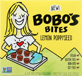 BOBOS OAT BARS: Bites Lemon Poppyseed, 6.5 oz