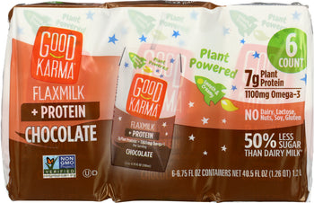 GOOD KARMA: Chocolate Flaxmilk Protein 6 Pack, 40.5 fo