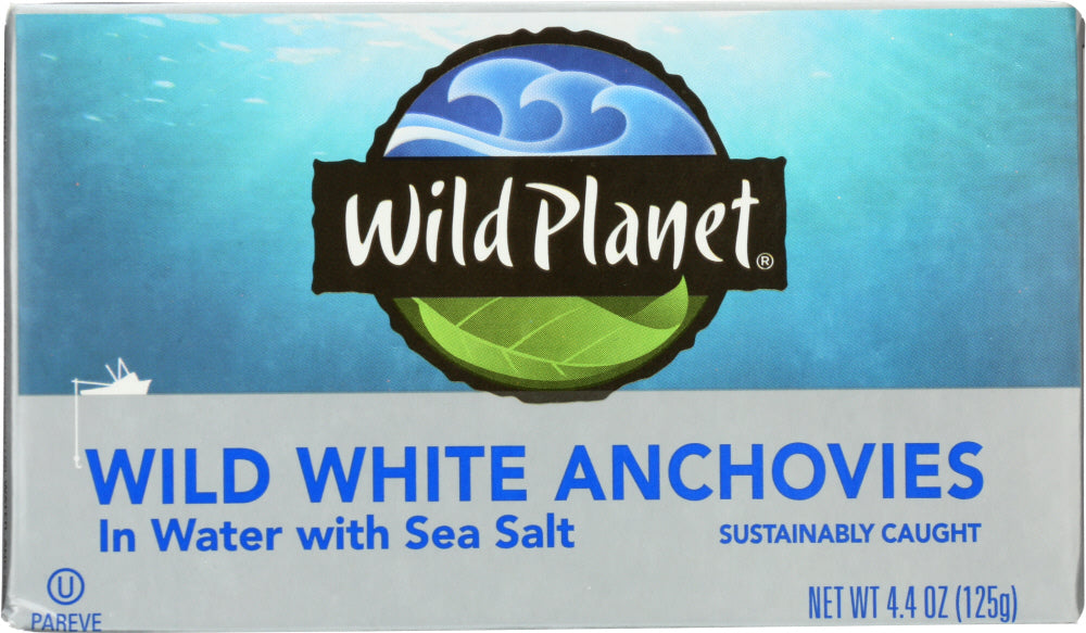 WILD PLANET: Wild White Anchovies in Water with Sea Salt, 4.4 oz