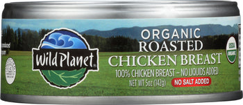 WILD PLANET: Organic Roasted Chicken Breast with No Salt, 5 oz