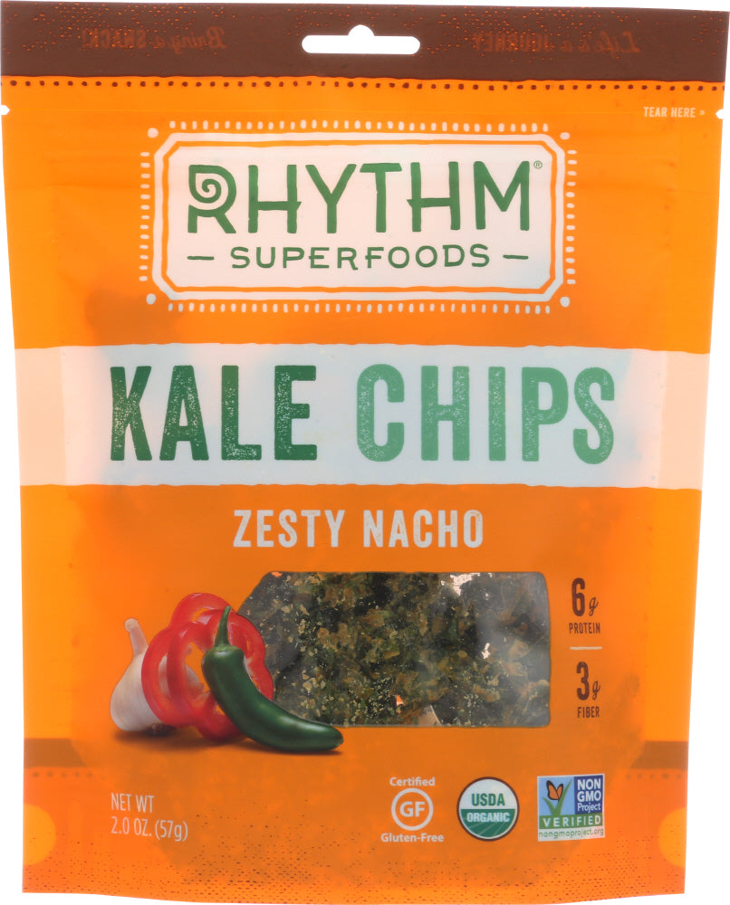 RHYTHM SUPERFOODS: Kale Chips Zesty Nacho, 2 oz