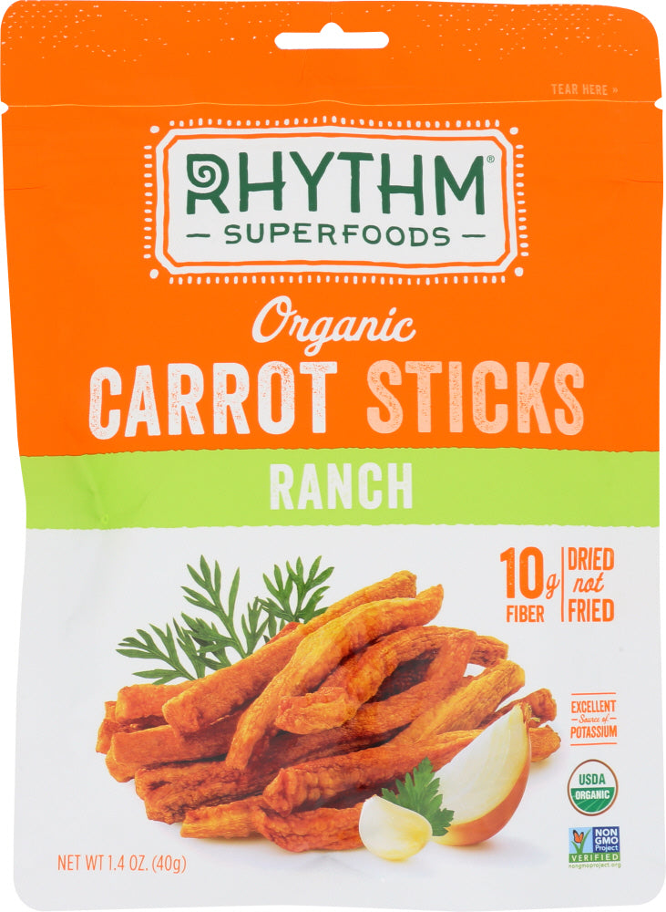 RHYTHM SUPERFOODS: Organic Ranch Carrot Sticks, 1.4 oz