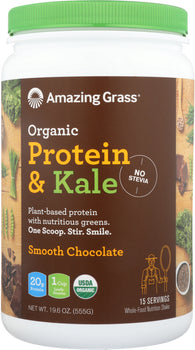 AMAZING GRASS: Organic Protein & Kale Smooth Chocolate, 19.6 oz