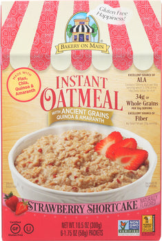 BAKERY ON MAIN: Instant Oatmeal Gluten Free Strawberry Shortcake, 10.56 oz