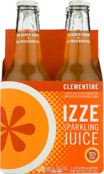 IZZE BEVERAGE: Sparkling Clementine Flavored Juice Beverage 4 count, 48 oz